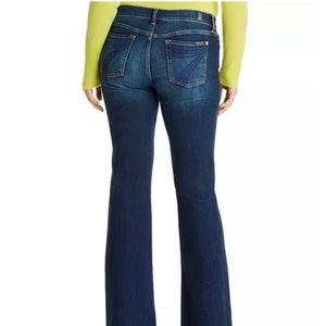 7FAMK Dojo dark wash flare EUC